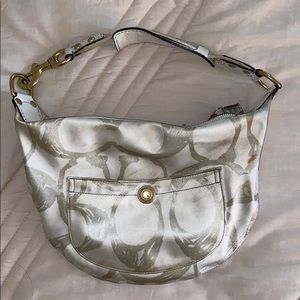 Coach white and silver purse